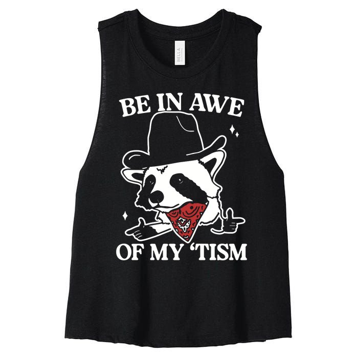 Be In Awe Of My Tism Retro Style Women's Racerback Cropped Tank