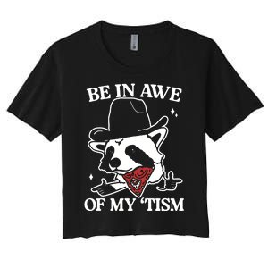 Be In Awe Of My Tism Retro Style Women's Crop Top Tee