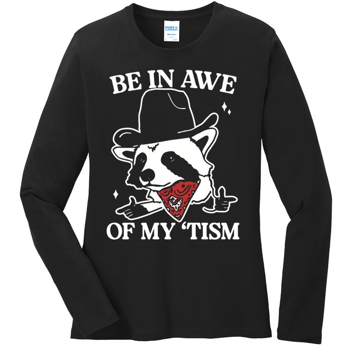 Be In Awe Of My Tism Retro Style Ladies Long Sleeve Shirt