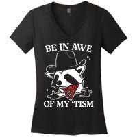 Be In Awe Of My Tism Retro Style Women's V-Neck T-Shirt