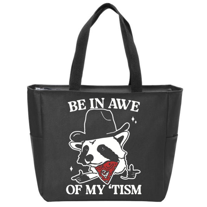 Be In Awe Of My Tism Retro Style Zip Tote Bag