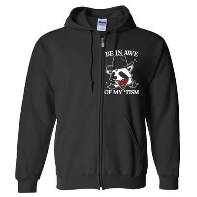 Be In Awe Of My Tism Retro Style Full Zip Hoodie