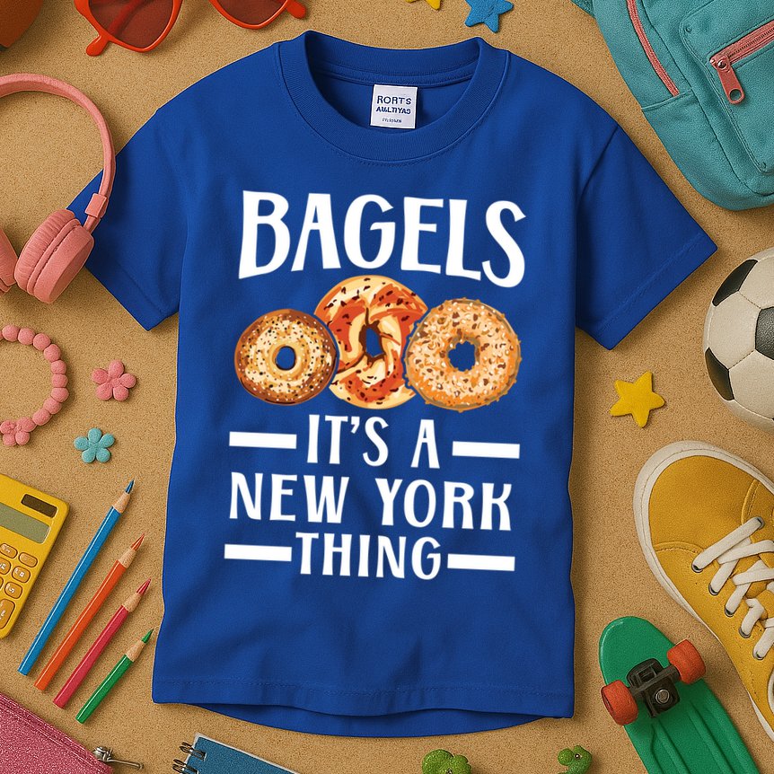 Bagels Its A New York Thing Food Lover Jewish Bagel Gift Kids T-Shirt