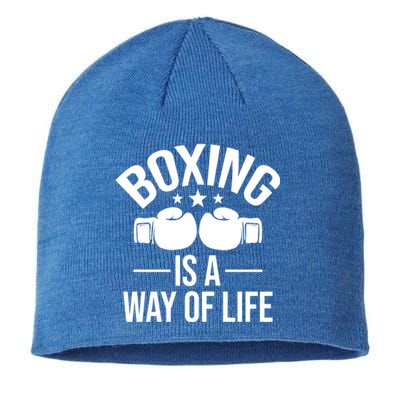 Boxing Is A Way Of Life Gift Kickboxing Kickboxer Gym Boxer Gift Sustainable Beanie