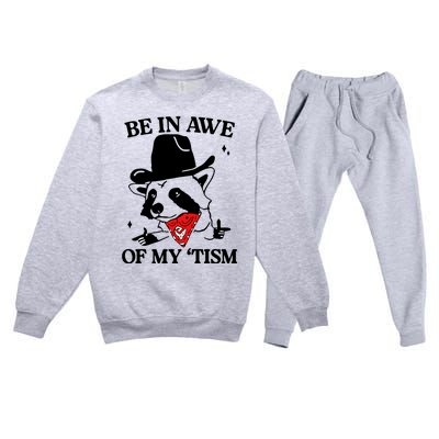 Be In Awe Of My Tism Retro Style Premium Crewneck Sweatsuit Set