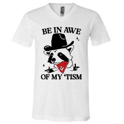 Be In Awe Of My Tism Retro Style V-Neck T-Shirt