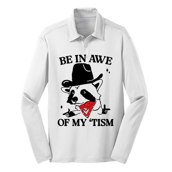 Be In Awe Of My Tism Retro Style Silk Touch Performance Long Sleeve Polo