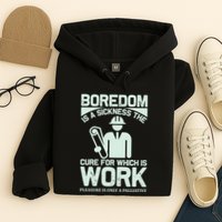 Boredom Is A Sickness The Cure For Which Is Work Hoodie