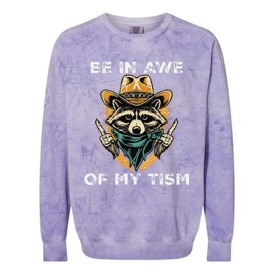 Be In Awe Of My Tism Autism Awareness Colorblast Crewneck Sweatshirt