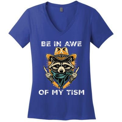 Be In Awe Of My Tism Autism Awareness Women's V-Neck T-Shirt