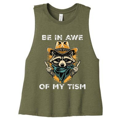 Be In Awe Of My Tism Autism Awareness Women's Racerback Cropped Tank