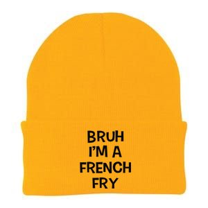 Bruh IM A French Fry Funny Pretend Lazy Halloween Costume Knit Cap Winter Beanie