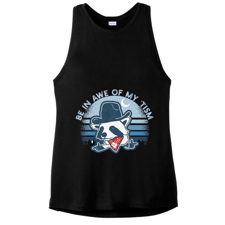 Be In Awe Of My Tism Funny Autism Awareness Ladies PosiCharge Tri-Blend Wicking Tank