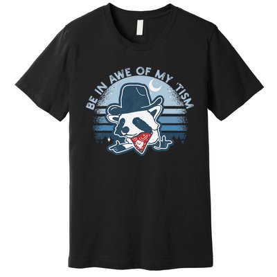 Be In Awe Of My Tism Funny Autism Awareness Premium T-Shirt