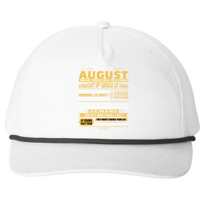 Born In August Leo Zodiac Virgo Birthday Funny Gift Snapback Five-Panel Rope Hat