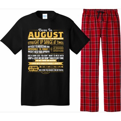 Born In August Leo Zodiac Virgo Birthday Funny Gift Pajama Set