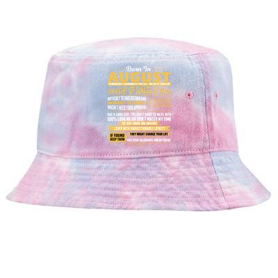 Born In August Leo Zodiac Virgo Birthday Funny Gift Tie-Dyed Bucket Hat