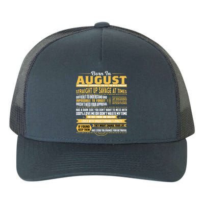 Born In August Leo Zodiac Virgo Birthday Funny Gift Yupoong Adult 5-Panel Trucker Hat