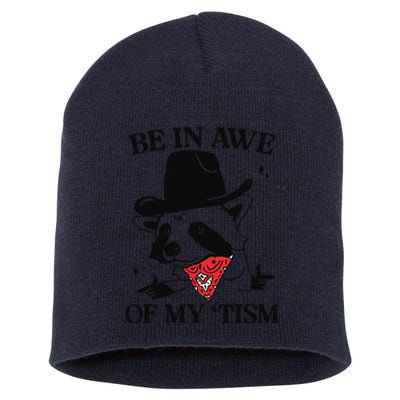 Be In Awe Of My Tism Funny Short Acrylic Beanie