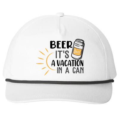 Beer ItS A Vacation In A Can National Beer Day Gift Snapback Five-Panel Rope Hat