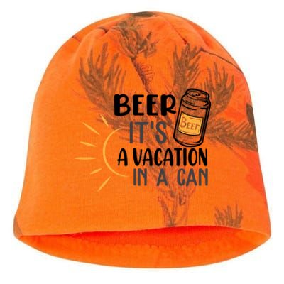 Beer ItS A Vacation In A Can National Beer Day Gift Kati - Camo Knit Beanie