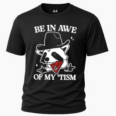 Be In Awe Of My Tism Funny Racoon Meme Retro Performance Shirt