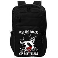 Be In Awe Of My Tism Funny Racoon Meme Retro Impact Tech Backpack