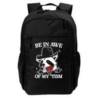 Be In Awe Of My Tism Funny Racoon Meme Retro Backpack