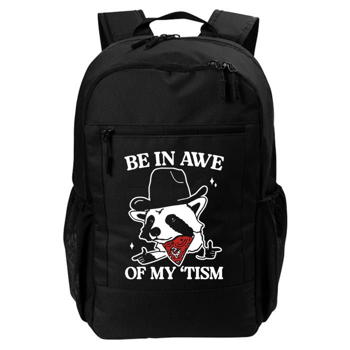Be In Awe Of My Tism Funny Racoon Meme Retro Backpack
