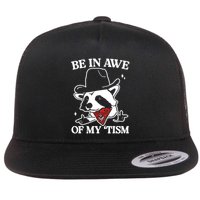 Be In Awe Of My Tism Funny Racoon Meme Retro Flatbill Hat