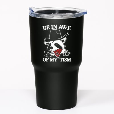 Be In Awe Of My Tism Funny Racoon Meme Retro Tumbler