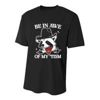 Be In Awe Of My Tism Funny Racoon Meme Retro Youth Performance Sprint T-Shirt