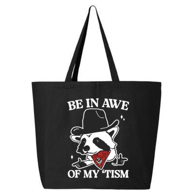 Be In Awe Of My Tism Funny Racoon Meme Retro 25L Jumbo Tote