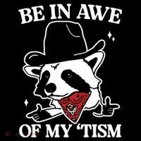 Be In Awe Of My Tism Funny Racoon Meme Retro Toddler T-Shirt
