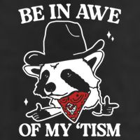 Be In Awe Of My Tism Funny Racoon Meme Retro Microfiber Hand Towel
