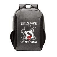 Be In Awe Of My Tism Funny Racoon Meme Retro Vector Backpack