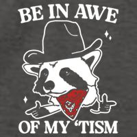 Be In Awe Of My Tism Funny Racoon Meme Retro Vector Backpack