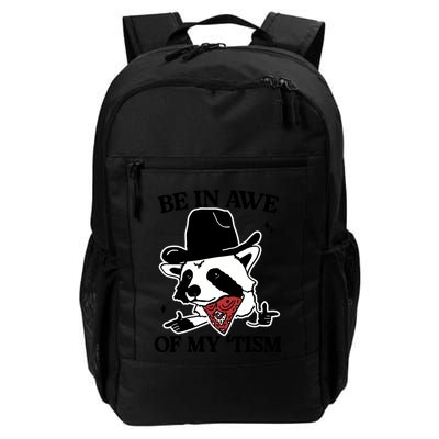 Be In Awe Of My Tism Funny Racoon Meme Retro Backpack