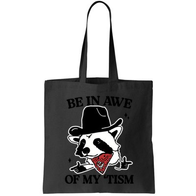 Be In Awe Of My Tism Funny Racoon Meme Retro Bag