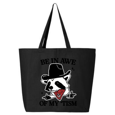 Be In Awe Of My Tism Funny Racoon Meme Retro 25L Jumbo Tote