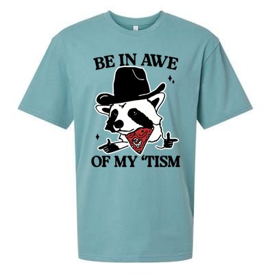 Be In Awe Of My Tism Funny Racoon Meme Retro Sueded Cloud Jersey T-Shirt