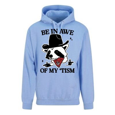 Be In Awe Of My Tism Funny Racoon Meme Retro Unisex Surf Hoodie