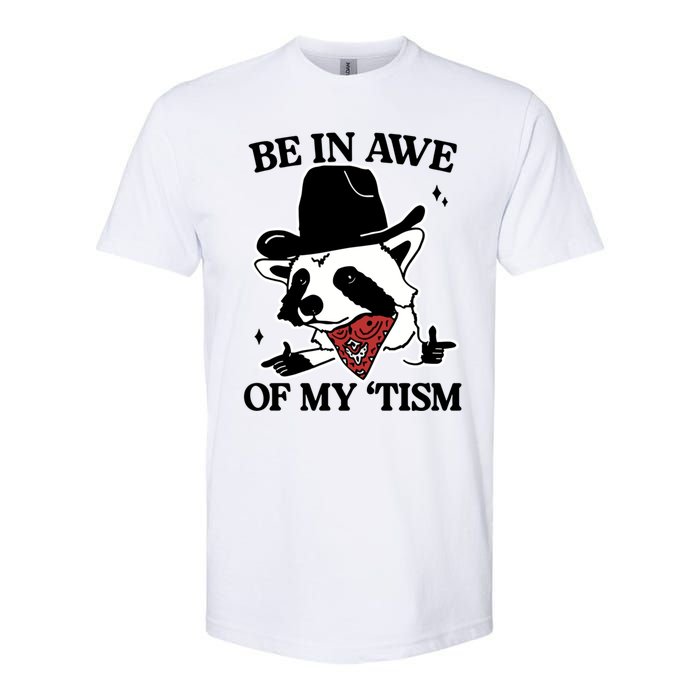 Be In Awe Of My Tism Funny Racoon Meme Retro Softstyle CVC T-Shirt