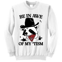 Be In Awe Of My Tism Funny Racoon Meme Retro Sweatshirt