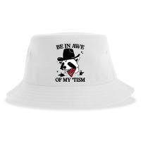 Be In Awe Of My Tism Funny Racoon Meme Retro Sustainable Bucket Hat