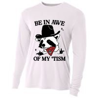 Be In Awe Of My Tism Funny Racoon Meme Retro Cooling Performance Long Sleeve Crew