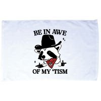 Be In Awe Of My Tism Funny Racoon Meme Retro Microfiber Hand Towel