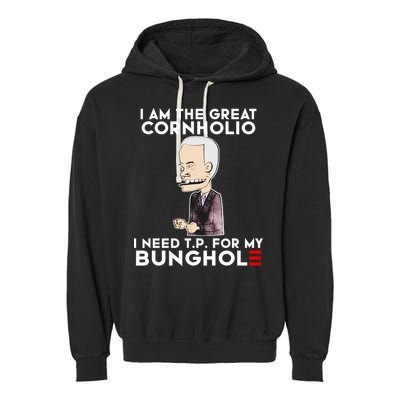 Biden I Am The Great Cornholio Cap 7 Garment-Dyed Fleece Hoodie