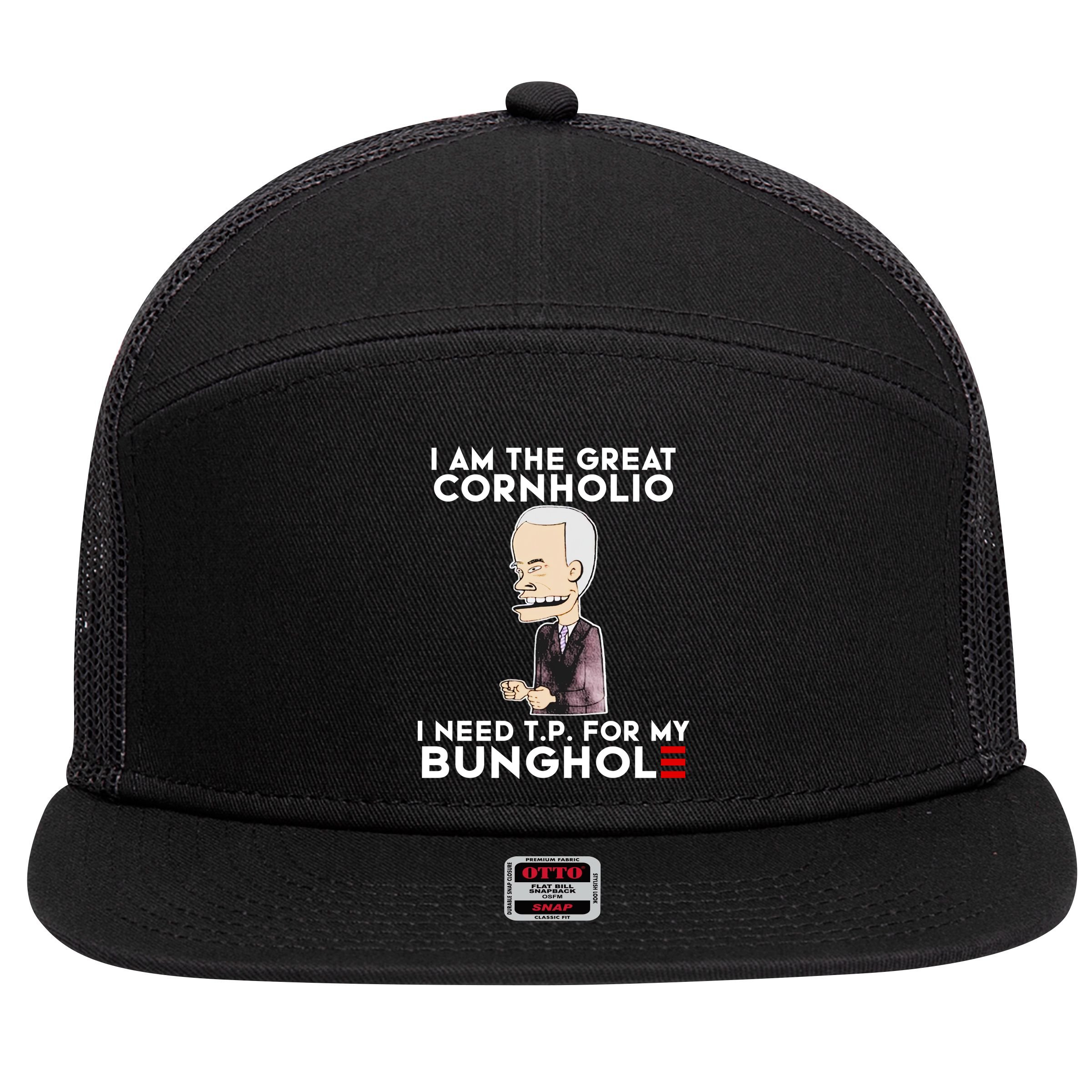 Biden I Am The Great Cornholio Cap 7 7 Panel Mesh Trucker Snapback Hat