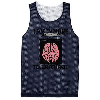 Brain I Am Immune To Brainrot Mesh Reversible Basketball Jersey Tank